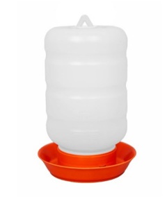 Manual starter drinker Ignition 4L white bottle/orange dish